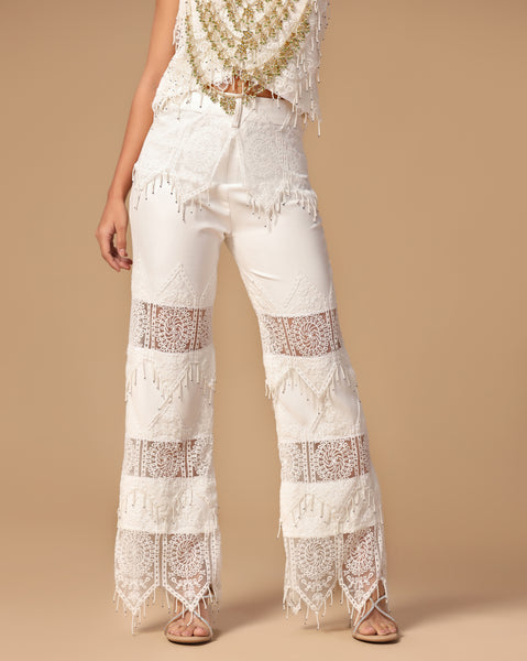 Ivory Cascade Lace Bustier Set