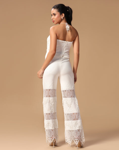 Ivory Cascade Lace Bustier Set