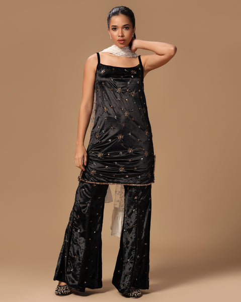 Midnight Zardosi Velvet Set