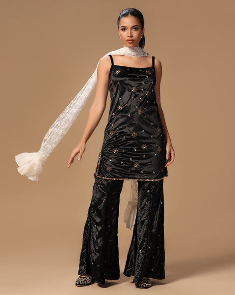 Midnight Zardosi Velvet Set
