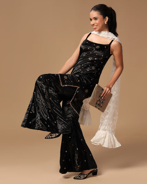Midnight Zardosi Velvet Set