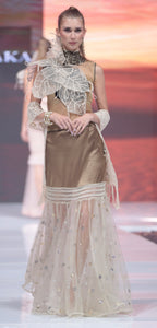 Gold Skirt with star embroidered