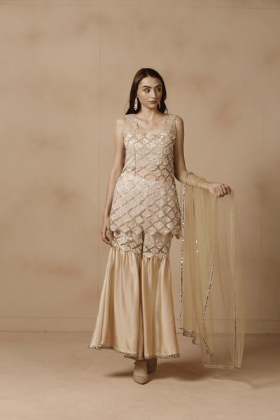Champagne Sequin Sharara Set