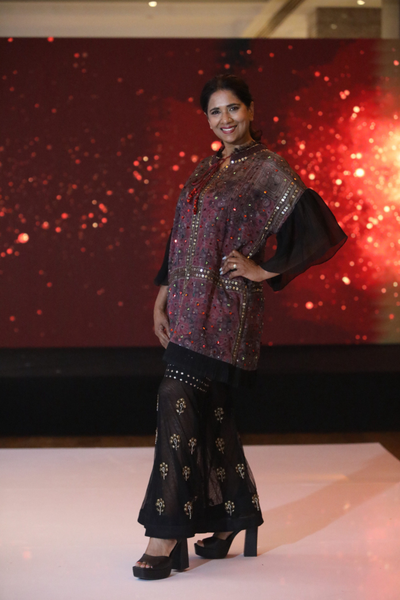 Noor Wine Sharara Set