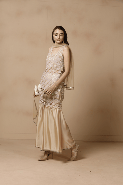 Champagne Sequin Sharara Set