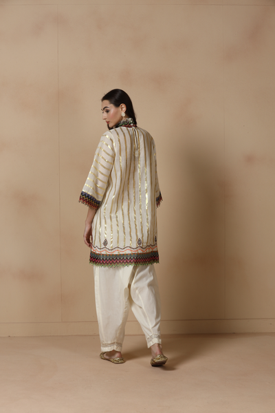 Ivory Gota Farshi Set