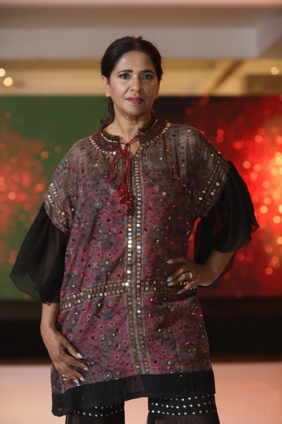 Noor Wine Sharara Set