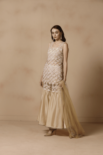 Champagne Sequin Sharara Set