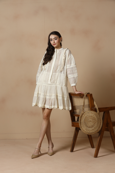 The Ivory Whisper Chanderi Dress