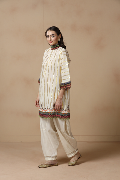 Ivory Gota Farshi Set