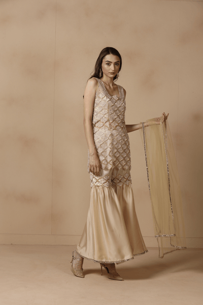Champagne Sequin Sharara Set