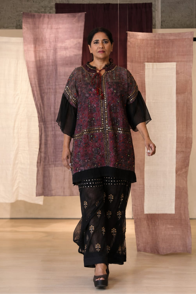 Noor Wine Sharara Set
