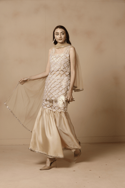 Champagne Sequin Sharara Set