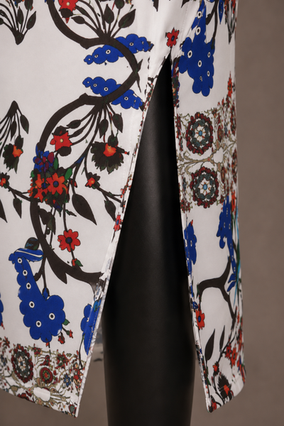 Peacock Bloom Ruched Skirt
