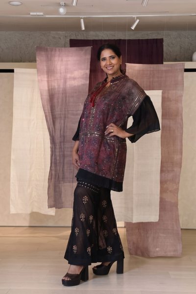 Noor Wine Sharara Set