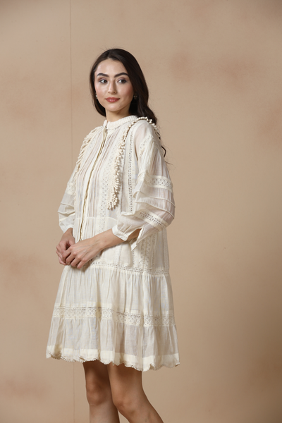 The Ivory Whisper Chanderi Dress