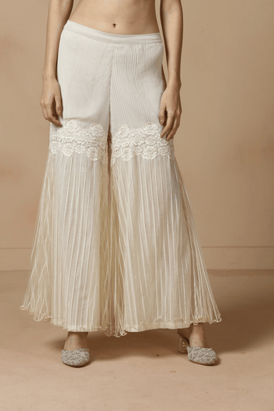 Ivory Whisper Pleated Sharara Set