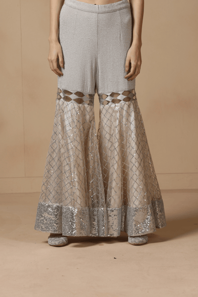 Ice Lavender Mirrorwork Sharara Ensemble