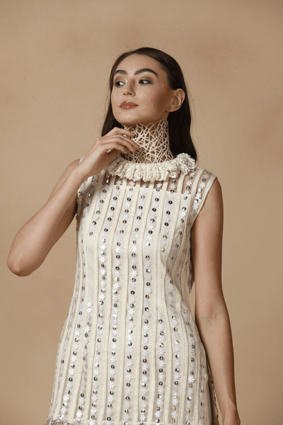 Ivory Whisper Pleated Sharara Set