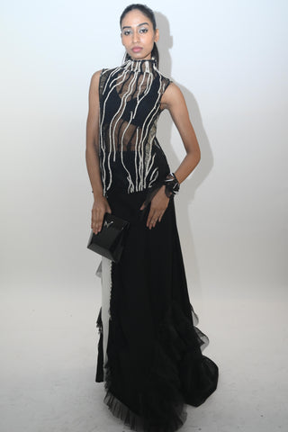 Raven Ripple Gown