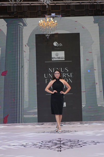 Black Suede Asymmetric Dress