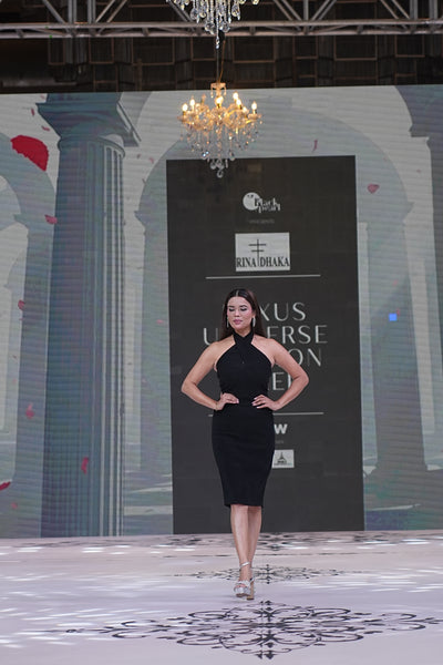 Black Suede Asymmetric Dress