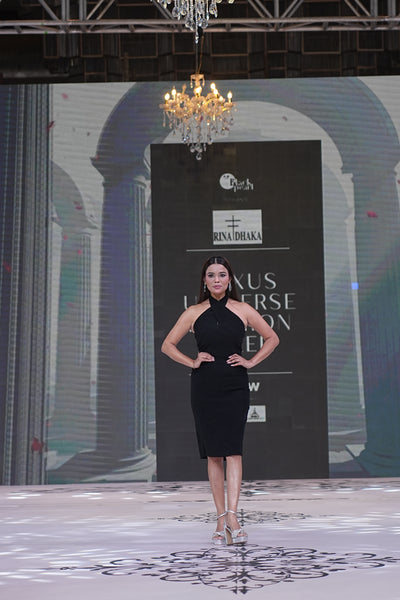Black Suede Asymmetric Dress
