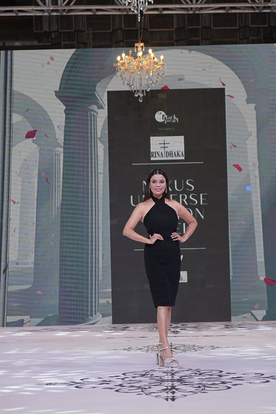 Black Suede Asymmetric Dress