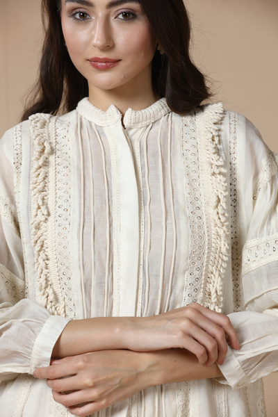 The Ivory Whisper Chanderi Dress