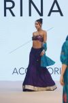 Purple Silk Skirt Lehnga with Purple Bustier/ With Asymmetrical Top In Chinos With Patti Work Application