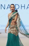 lightweight tulle/net cerulean blue skirt sari.. using our peacock print