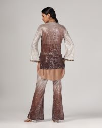 Test retch net shaded sequins in ombre style co ord set