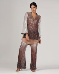 Test retch net shaded sequins in ombre style co ord set