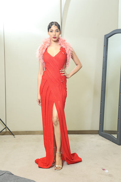 The Red Sculpted Gown
