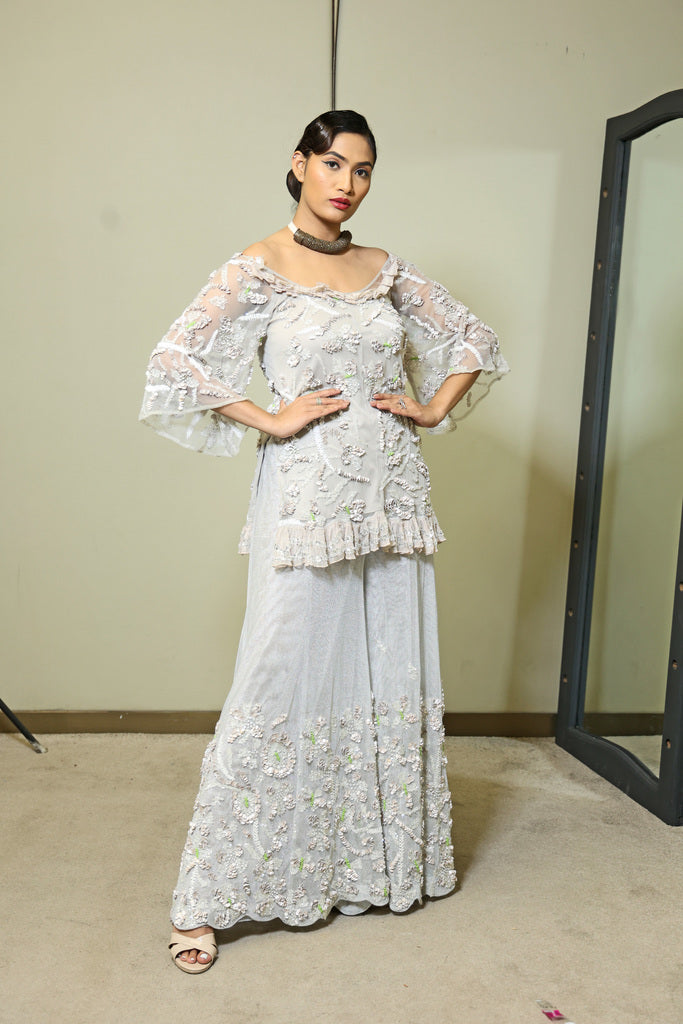 Sequined Sharara Dress